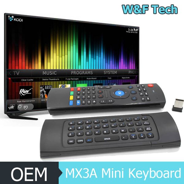 Mini sem fio 2.4Ghz Teclado Voar Air Mouse MX3A Controle Remoto Mini Teclado Para Box Android TV Vara PC