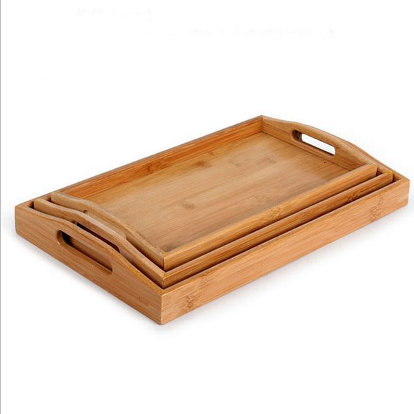 

3pcs/lot bamboo kung fu tea tray fruit dish tea accessories bamboo tray phyllostachys pubescens puer tea board kithchen storage