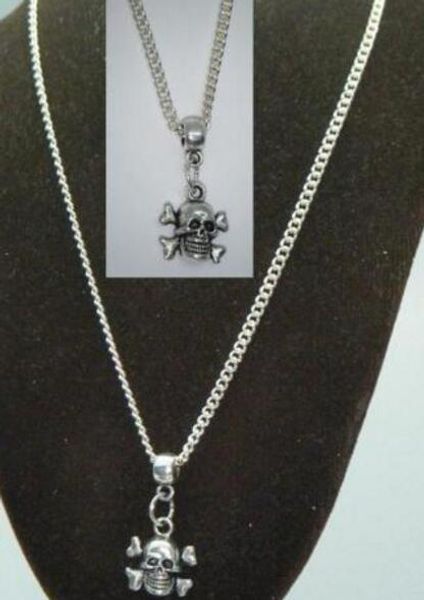 

Старинные серебряный крест череп очарование колье воротник NecklacesPendants для женщин