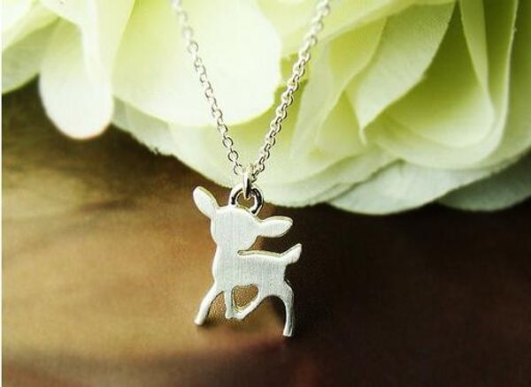 

lot fashion exclusive silver plated necklace fawn necklaces for women wholesale and blend color ing
