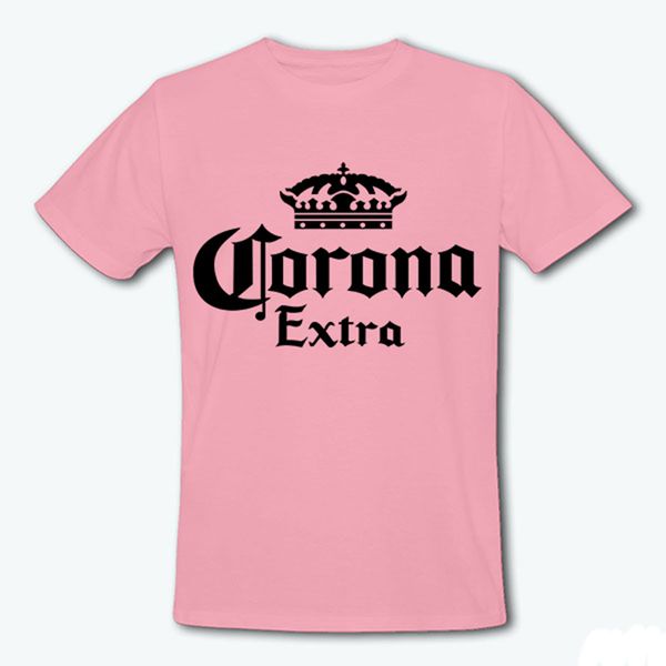 

wholesale-brand beer corona extra band t-shirt men&women summer letter tshirt casual short sleeve crown tee t shirts femme t-f10860, White;black