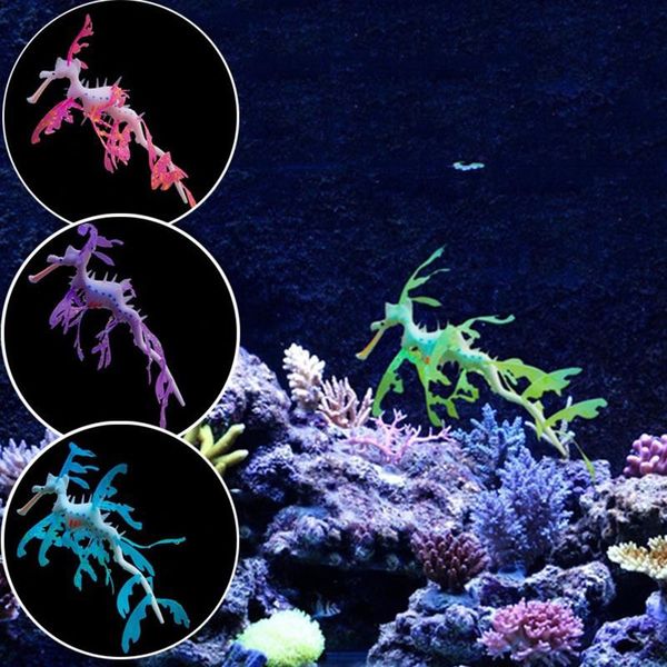 Acquario artificiale Leafy Sea Dragon Ornament Fish Tank Meduse Decor Pet Glow # R21