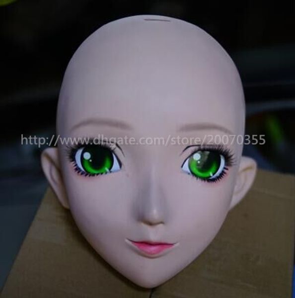 

japanese kig kigurumi transsexuals beauty makeup cosplay silicone half head mask anime kigurumi masks crossdresser doll, Black;red