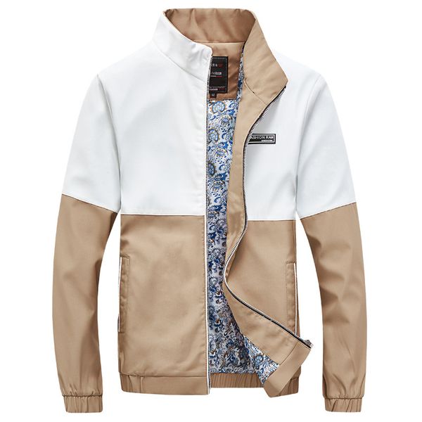 

мужская повседневная куртка 2017 осень новое прибытие стенд воротник лоскутное куртка мужчины slim fit молния верхняя одежда мужские куртки, Black;brown