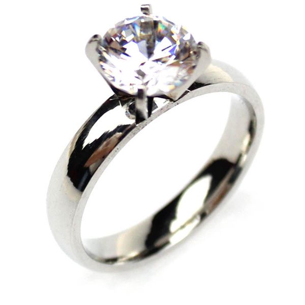 

Продажа оптом, 36pcs / box, алмаз Solitarie, кольцо титановой стали, размер смешивания: 5-13, с