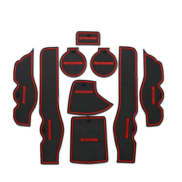 

9pcs non-slip rubber interior car door armrest storage panel mat cup holder slot pad cover sticker for kia sportage 2007-2013