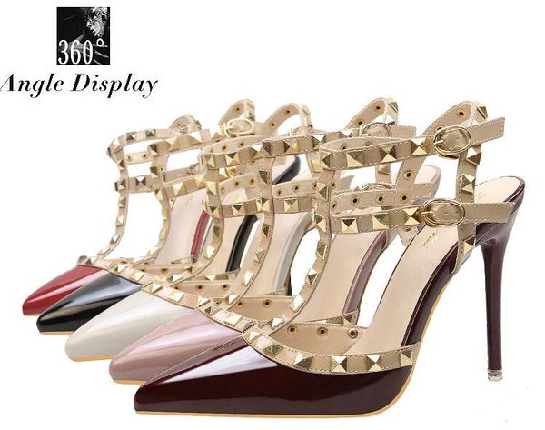 

Новый Красный Strappy Каблуки Насосы Sexy Wedding Club Party Платформа Высокие Каблуки Шпильках Обувь Размер 34-39