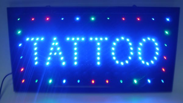 Venda quente personalizado levou sinal de luz levou sinal de tatuagem neon led loja de tatuagem sinal aberto outdoor interior
