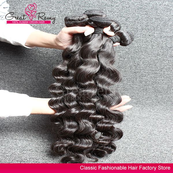 Greatremy Retail Human Hair Extensions Brazilian Loose Curl Weave