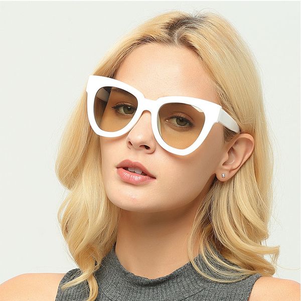 

мода cat eye солнцезащитные очки для женщин бренд дизайнер винтаж солнцезащитные очки женщины pink shadeseyewear аксессуары goggle óculos uv, White;black