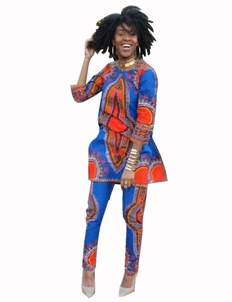 

wholesale-two piece set java wax print fabricand pants women suits two piece african women clothing plus size 6xl brand customwy484, White;black