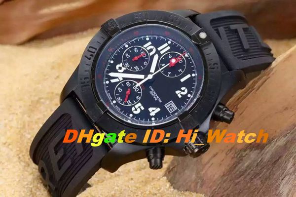 

супер avenger barenia a13380 черный pvd стальной корпус черный циферблат кварцевый хронограф мужские часы резиновые секундомер часы спорт hi, Slivery;brown