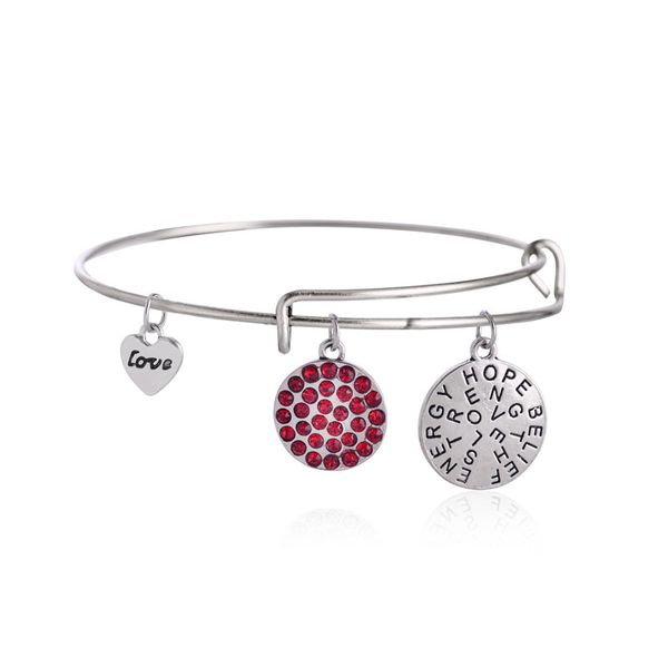 

wholesale new fashion crystal pendant jewelry charm wire bracelets expandable bangles for women men ing, Golden;silver