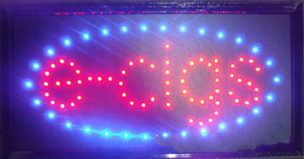 

2016 new arriving super brightly led e-cigs sign light led shop neon signs 10x19 inch wholesale