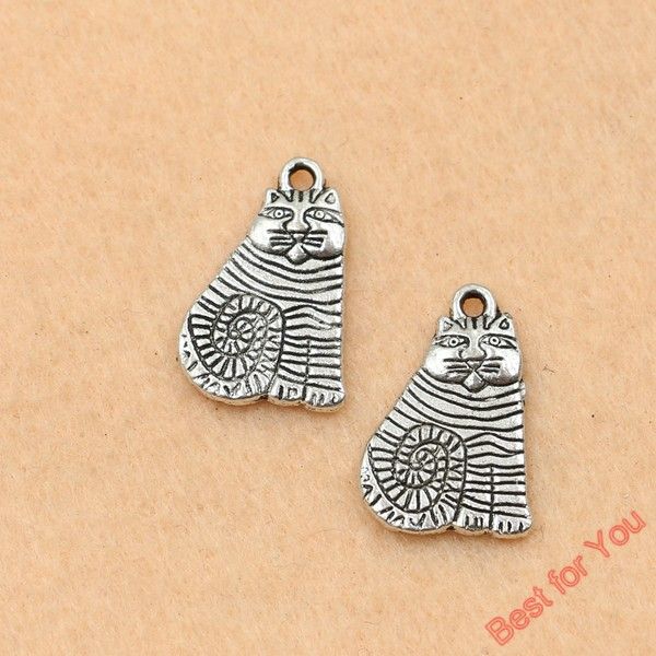 

tibetan silver plated cat charm pendants for jewelry making handmade jewelry diy accessories 20x14 jewelry making, Bronze;silver