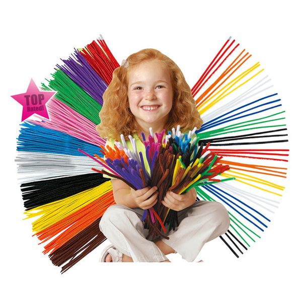 

100pcs/set chenille stems colorful sticks kids toy kindergarten diy handcraft material creative kids educational toys wholesale