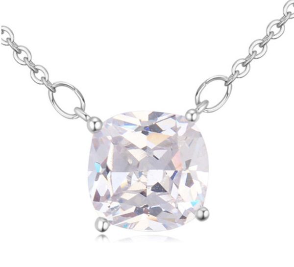

fashion women luxury zircon platinum plated clavicle chain chokers necklaces jewelry, Silver