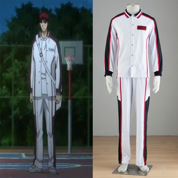 

seirin basketball team basketball jersey second generation cosplay costume kuroko's basketball sportswear basic long sleeve for unisex, Black;red