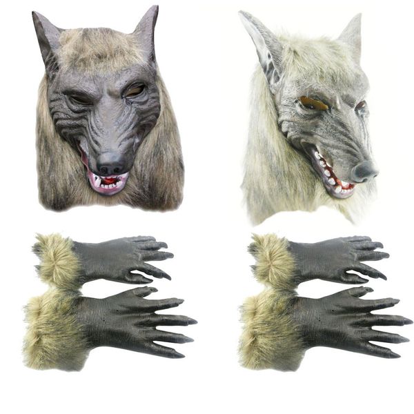 Halloween Cosplay Realistische Werwolf Erwachsene Wolf Masken Latex Kostüm Prop C00121