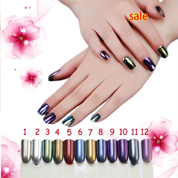 

the trend of 2016 5g mirror nail metallic nail polish effect glitter shinning pigment diy nail decoration tools, Silver;gold