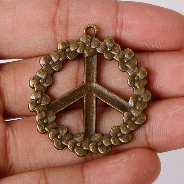 

new wholesale antique bronze plated vintage charms mixed peace symbol pendants metal jewelry making fit bracelets necklace di, Bronze;silver