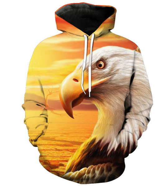 

fashion women/men dry river bed eagle harajuku style funny 3td print casual hoodies plus size kk93, Black