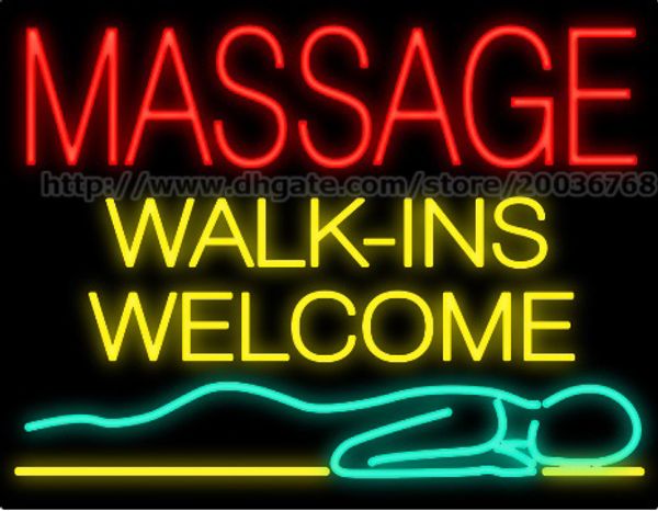 

massage walk ins welcome neon sign custom real glass tube rlaxation center advertisement health care display decoration neon signs 31"x