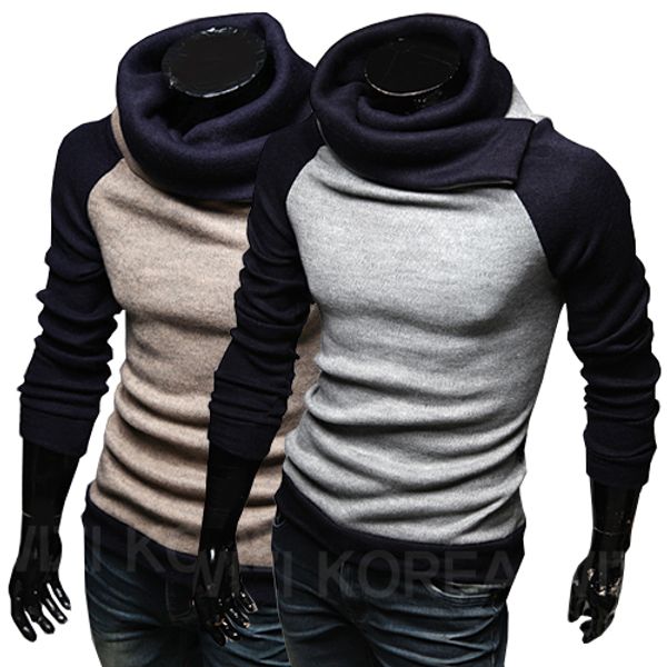 

high collar raglan sleeve sweater influx of men pullover sweaters mens autumn and winter high-necked sweater bottoming shirt, White;black