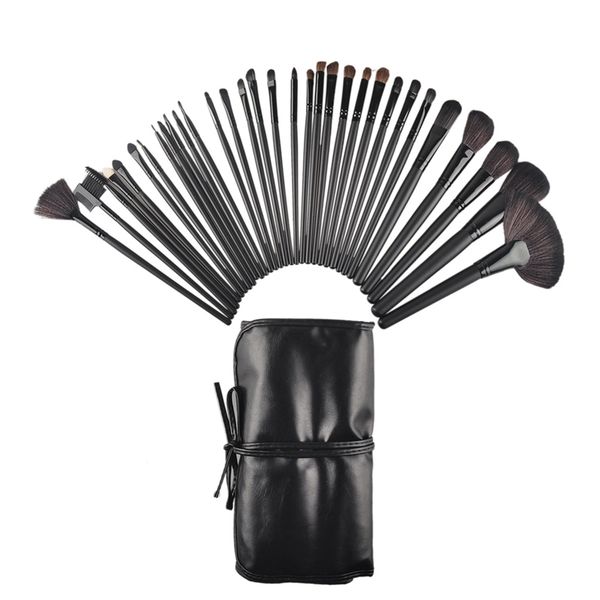 

wood , pink , black 32pcs/set make up tools pincel maquiagem professional superior soft cosmetic makeup brush set kit + pouch bag case