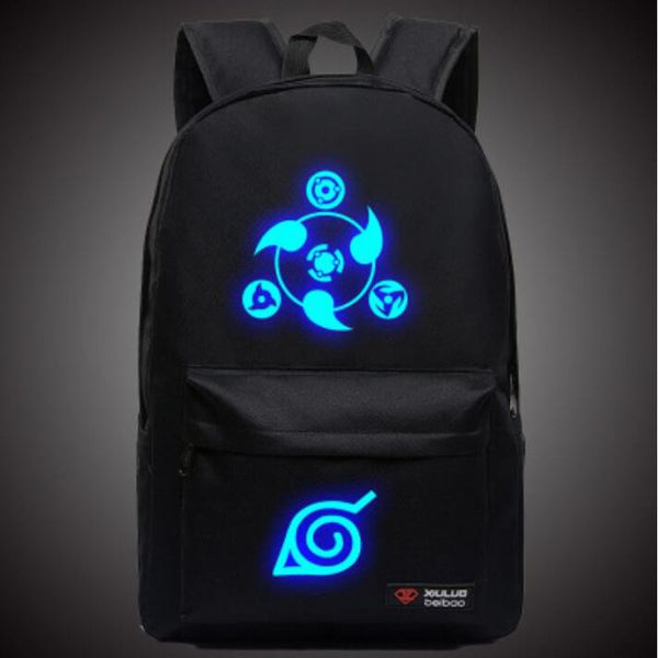 

naruto luminous rucksacks hokage school travel lapbag for teenagers japanese anime canvas backpack bolsas mochila escolar