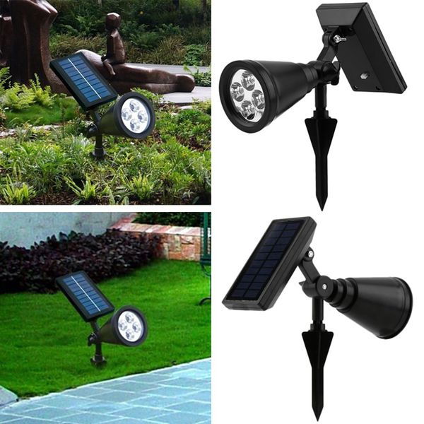 

new arrvial solar power 4 bright led white/warm white rgb 3 color automatic switch outdoor garden path park lawn lamp landscape spot lights