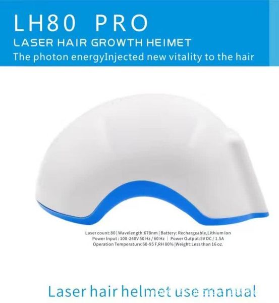 

dhl freigh laser hair loss regrowth growth infrared treatment cap helmet anti-hair removal therapy alopecia 80 diodes beauty instrument, Black