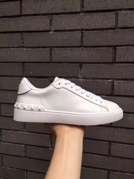 

u622 40/41/42/43/44 white genuine leather sneakers men women causal shoes luxury fashion runway vogue, Black