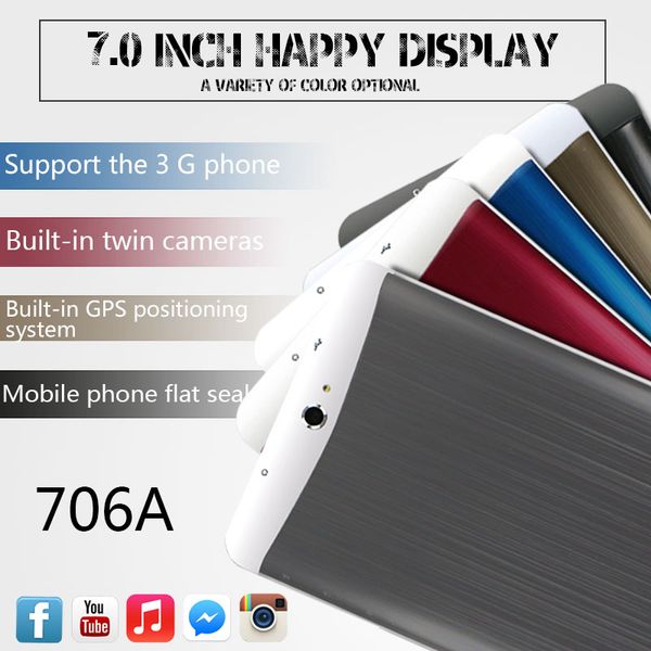 

3G Tablet PC 7 дюймов MTK6572 Dual core 512 МБ 8 г фаблет таблетки ПК Android Bluetooth GPS wifi двойная камера