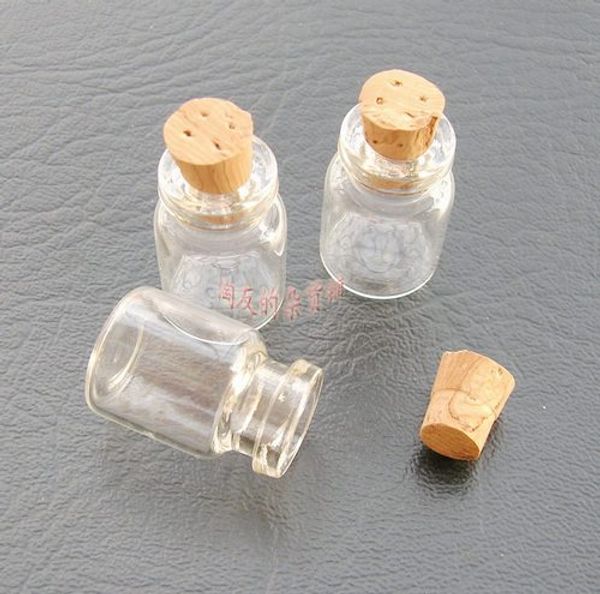

wholesale- 50 unis 0.5ml 11x18mm fashion small cute mini wishing cork ser glass bottles vials jars containers size