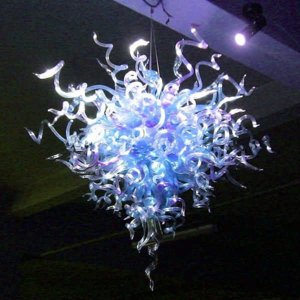 

pendant lamps home decoration blue color fancy chandeliers light modern hand blown glass led hanging crystal chandelier