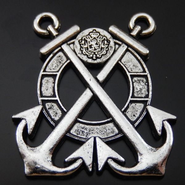 

5pcs antique silver alloy double sword charm pendant jewelry finding 33*37mm 39883 jewelry making, Bronze;silver