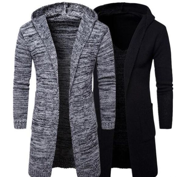 

Осень зима свободные длинные Мужские кардиганы свитера новая мода толстые плюс р