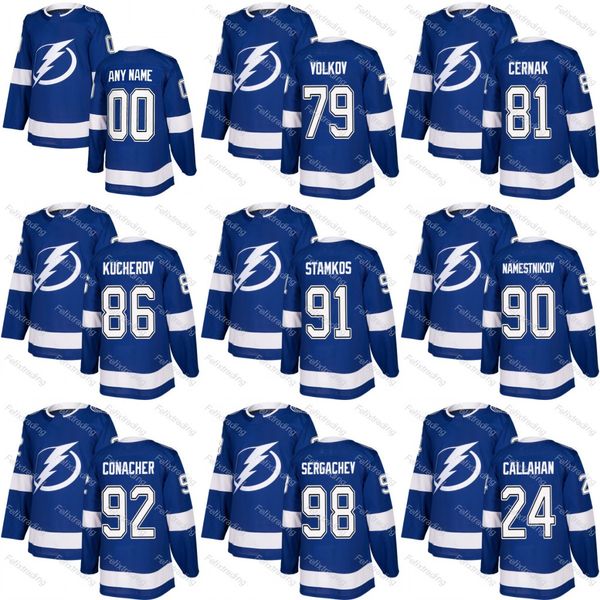

Tampa Bay Lightning 9 Tyler Johnson 24 Ryan Callahan Erik Cernak Alexander Volkov 86 Nikita Kucherov 91 Steven Stamkos 2018 Season Jersey