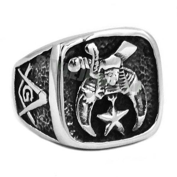 

Free Shipping! New Design Masonic Biker Ring Stainless Steel Jewelry Freemasonry Skull Moon Star Motor Biker Men Ring SWR0409B