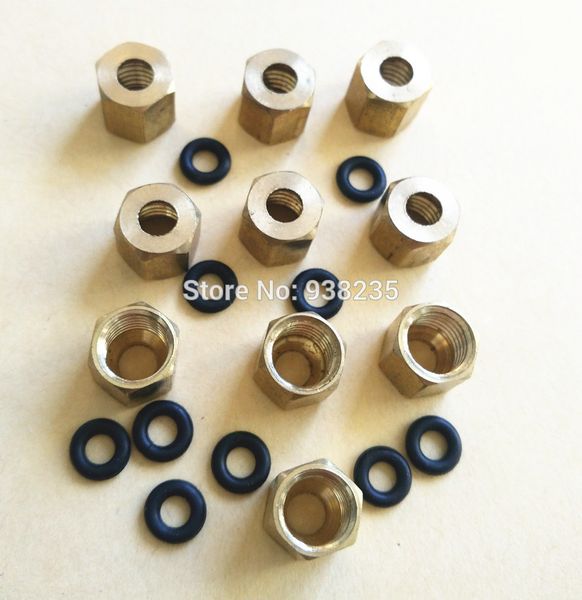 

wholesale- 10 pcs/lot screw big damper copper screw nuts oring stud fasten on damper dx5 dx4 on ink tube 4(o.d)*3(i.d)+2pcs cotton swab