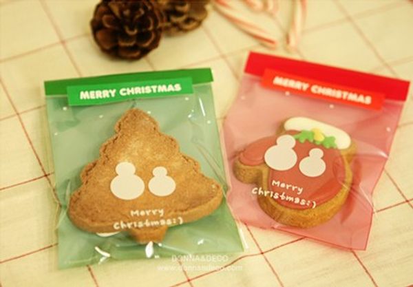 

new 200pcs christmas little snowmans designs open snack bags/lovely biscuits bread cookie gift bag 10x15cm