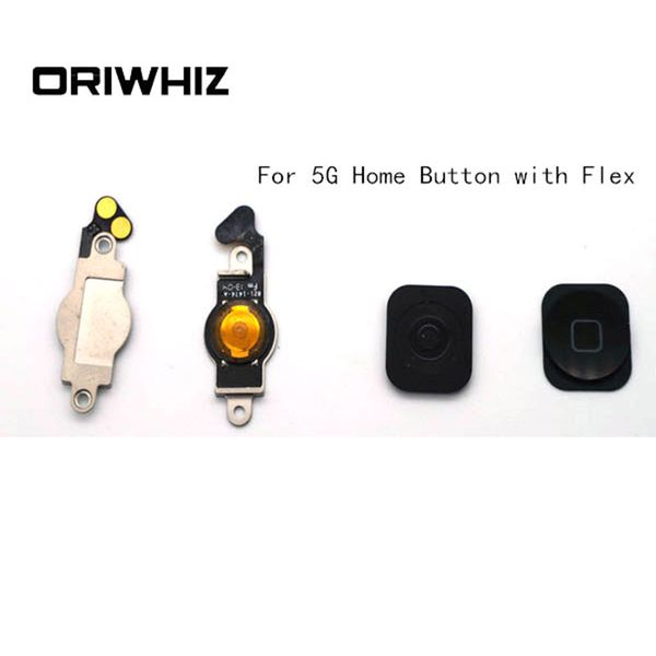 

real ps home button with flex for iphone 5 5g lcd screen spare parts black white color support mixed order accept