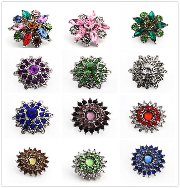 

mixed styles 18mm noosa chunk metal ginger snap button charm crystal styles button rivca snaps jewelry