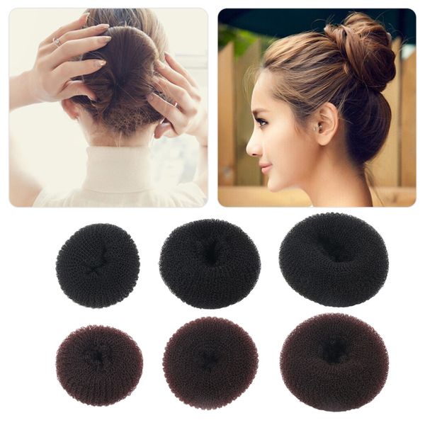 

wholesale-cute women girls sponge bract head meatball head hair bun maker ring donut shape hairband hair styling tool makeup tool kits