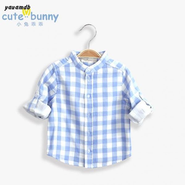 

wholesale-boys shirt 2016new arrive spring/autumn brand clothing cotton long sleeves baby leisure collar grid joker shirts y 59, White;black