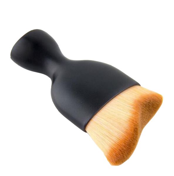 

wholesale- bittb s shape makeup brush wave arc curved hair shape wine glass base foundation make up brush pro contour kabuki brush makeup, Yellow