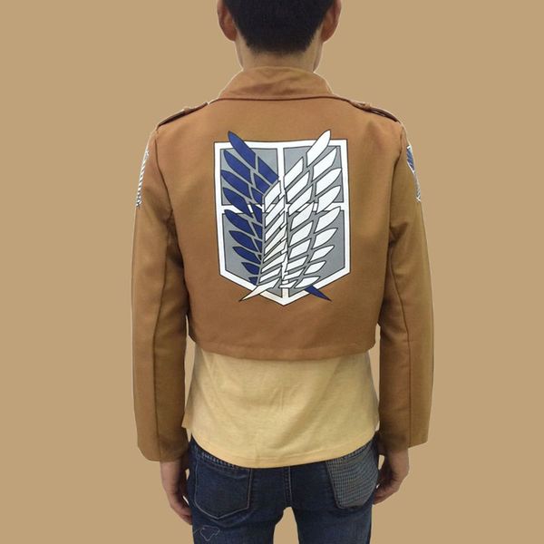 

wholesale-attack on titan jacket shingeki no kyojin legion coat cosplay eren levi jacket plus size halloween costume, Black