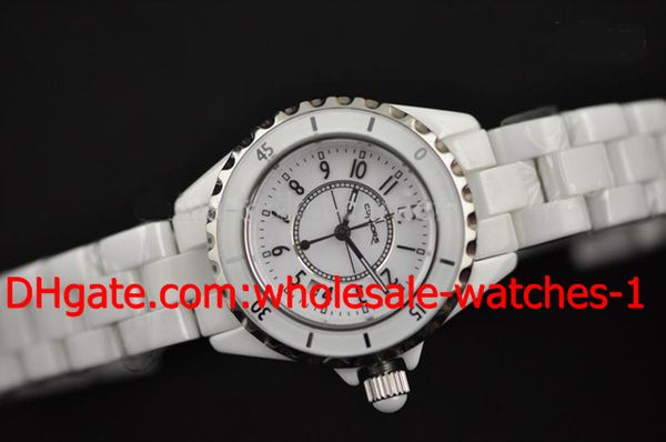 

оптовая продажа-новый белый керамический безель красочные алмаз сапфировое стекло кварцевые женские часы, Slivery;brown