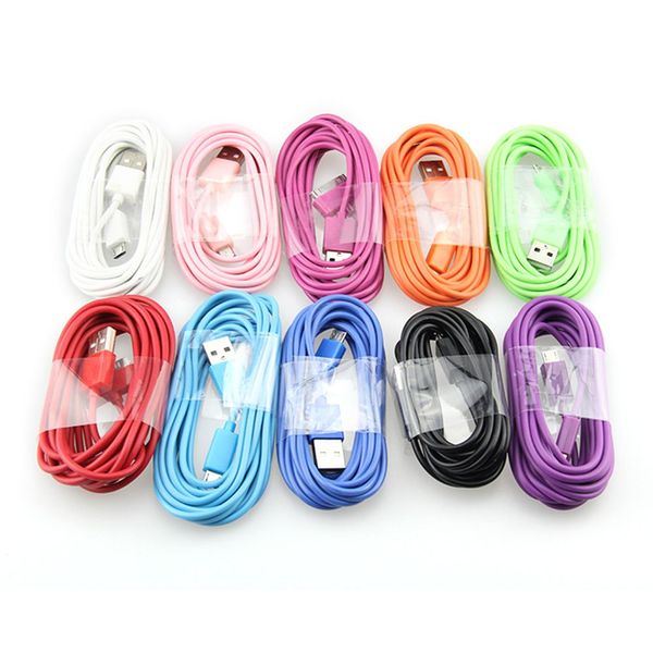 100 pcs 1m / 3FT Micro V8 Mini USB Sync Cable Carregador para Samsung Nokia LG Sony HTC Carro Android Smart Mobile Phone Cabos